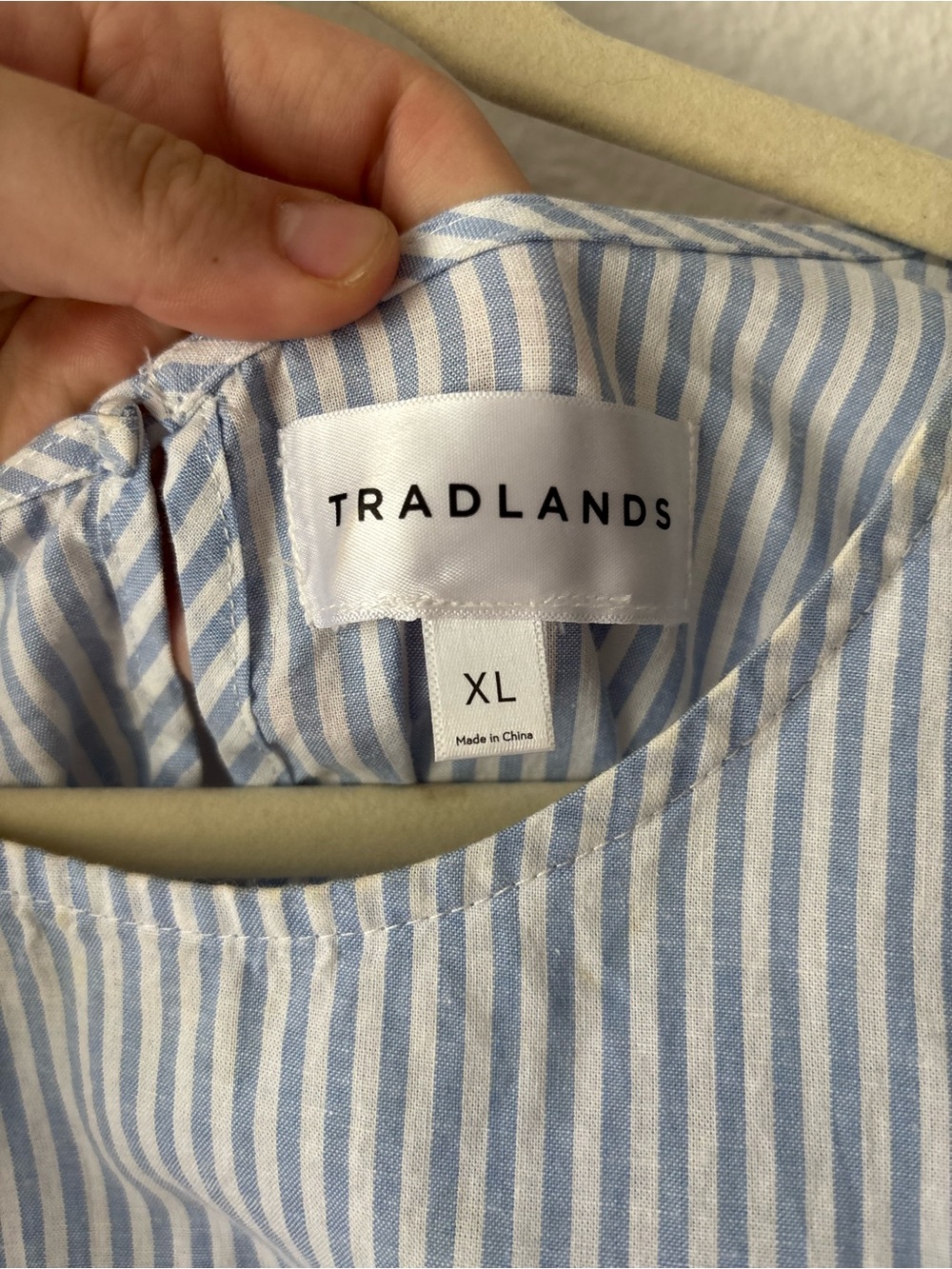 Tradlands Chalet Light Blue Stripe Tiered Short-Sleeve Women's Dress - Picture 3 of 6